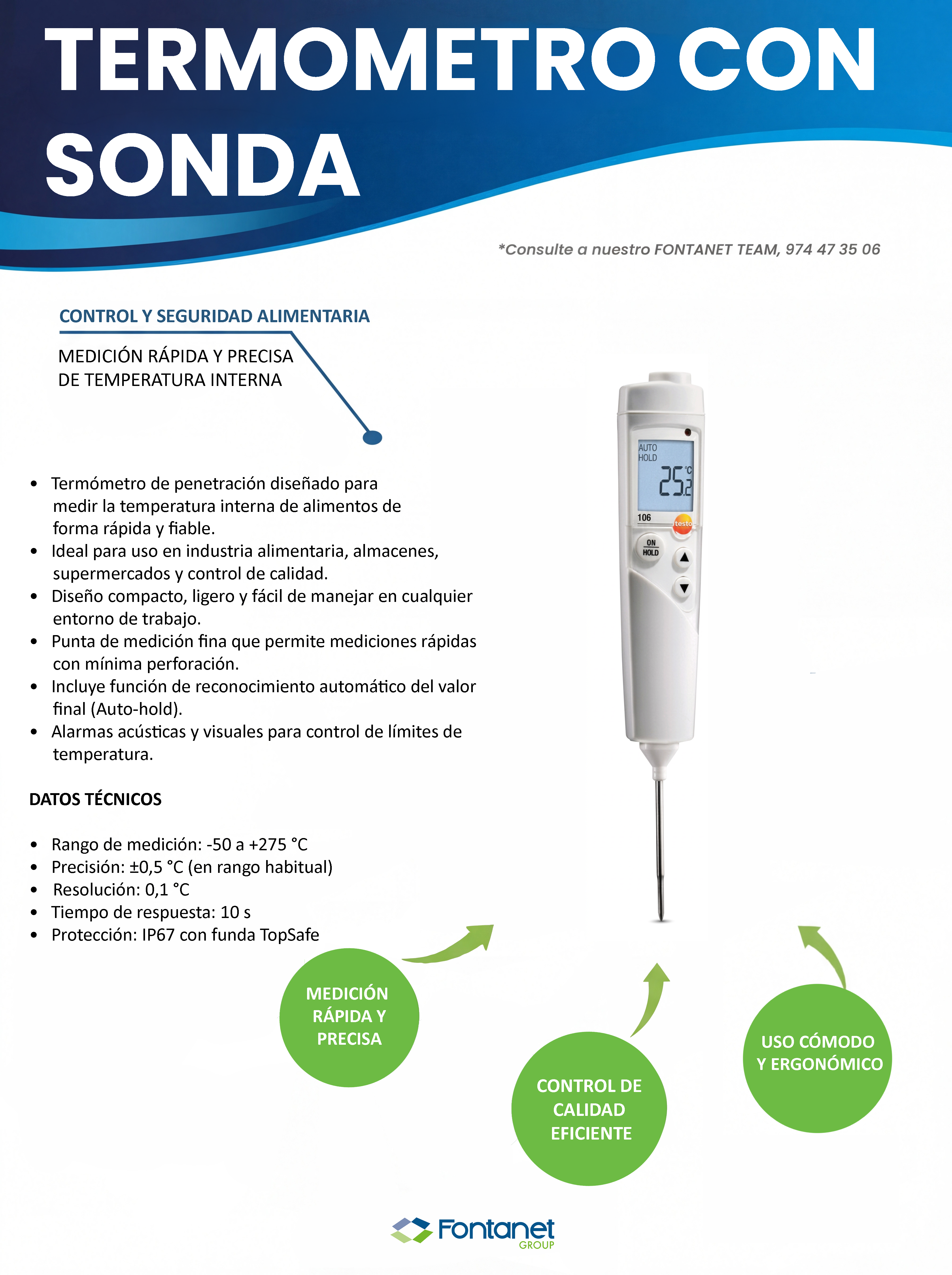 Termómetro con Sondas
